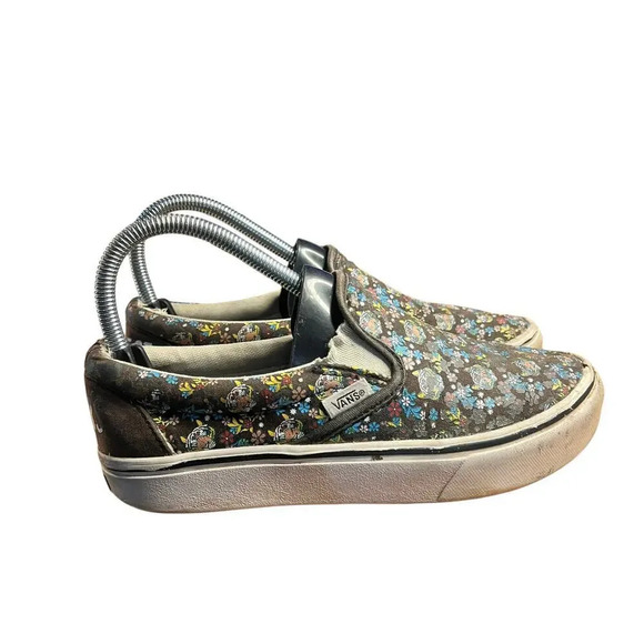 Vans x Discovery (Project CAT) Floral Canvas Slip-On Skate Shoe - Juniors Size 4 - Picture 10 of 13